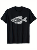 Men's T-Shirt Hand Drawn Sketched Ocean Fish With Detailed Scales And Fins