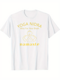 Men's T-Shirt Yoga Nidra Blissful Meditation Practice With Namaste Symbol