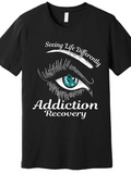 Men's T-Shirt Seeing Life Differently Blue Eye And Text Graphic Addiction Recovery