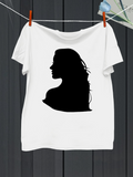 Men's T-Shirt Elegant Shadowed Silhouette With Flowing Hair Female Portrait