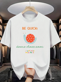 Men's T-Shirt Be Quick With Playful Dots And Cheerful Cartoon Snail