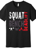 Men's T-Shirt Squat Bench Deadlift Weights Training Powerlifting Barbell Gym T Shirt