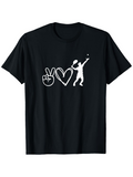 Men's T-Shirt Peace And Love With Whimsical Dancing Silhouette Person