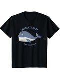 Men's T-Shirt Roatan Bay Islands With Smiling Cartoon Blue Whale