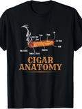 Men's T-Shirt Cigar Anatomy Diagram With Labeled Burning Tobacco Cigar