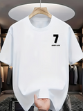 Men's T-Shirt Good Luck Minimalist Lucky Number Seven Graphic Number
