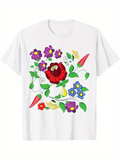 Men's T-Shirt Colorful Garden With Lush Green Leaves And Blooming Spring Flower