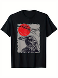 Men's T-Shirt Dark Shadows With Gnarled Branches Under Crimson Moon Raven