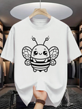 Men's T-Shirt Minimalist Smiling Cartoon With Playful Eyes Happy Bee