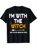 Men's T-Shirt Im With The Witch Arrow And Hat Halloween T Shirt