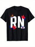 Men's T-Shirt RN Decorative Elements With Hat And Flowers RN Letters