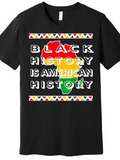 Men's T-Shirt Black History Is American History Bold Text Over Africa Map T Shirt