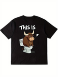 Men's T-Shirt This Is Grumpy Brown Bull Sitting On Toilet