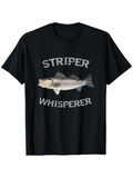Men's T-Shirt Striper Whisperer Realistic Striped Fish Artwork With Curved Typography Design