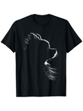 Men's T-Shirt Soft Brush Strokes Highlighting Silhouette Among Black Shadows Dog