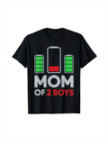 Men's T-Shirt Low Battery With Charging Symbols And Funny Parent Quote Mom