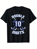 Men's T-Shirt Double Digits With Hockey Sticks Lightning Effects And Number Ten