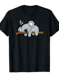 Men's T-Shirt Cute Koala Sleeping Peacefully On Tree Branch Under Zzz Letters Koala