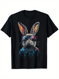 Men's T-Shirt Stylish Rabbit With Colorful Sunglasses Wearing A Cool Shirt