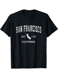 Men's T-Shirt San Francisco Text With California Map And Established Year Graphic