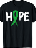 Men's T-Shirt Hope Green Awareness Ribbon Brush Stroke Word Art