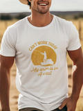 Men's T-Shirt Cant Work Today My Arm Is In A Cast Fisherman By Yellow Sun Silhouette