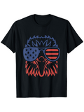 Men's T-Shirt Bold Patriotic Sunglasses With Stars Stripes On Majestic Eagle
