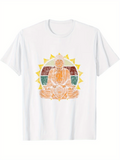 Men's T-Shirt Radiant Sunlight Mandala With Peaceful Seated Meditating Buddha Figure