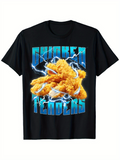 Men's T-Shirt Crunchy Lightning Fried Chicken Tenders Surrounded By Electric Blue Glow