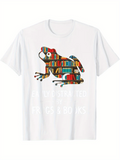 Men's T-Shirt Colorful Library Shelves With Stacked Books Forming A Frog Silhouette