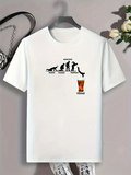 Men's T-Shirt Evolution Stages With Glass Of Beer Under Sunlight
