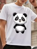 Men's T-Shirt Playful Smiling Cartoon Panda With Fluffy Cheeks Under Soft Sunlight Panda