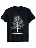 Men's T-Shirt Minimalist Bare Branches With Subtle Shadow Featuring A Lone Winter Tree