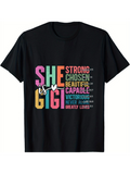 Men's T-Shirt She Gigi Colorful Encouraging Words With Heart Among Bold Text
