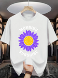 Men's T-Shirt Morning Sunshine Purple And Yellow Blossom Under Radiant Daylight Sunflower