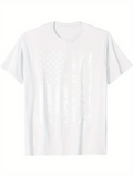 Men's T-Shirt Shining Light Reflections With Faded Pattern On Plain White Tshirt