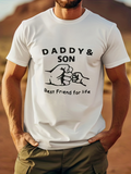 Men's T-Shirt Daddy And Son Holding Hands With Friendship And Bonding Gesture