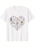 Men's T-Shirt Whimsical Tools And Buttons Arranged In A Colorful Heart Shape