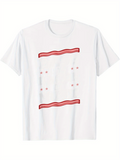 Men's T-Shirt Minimalist Breakfast Pattern With Strips Of Crispy Bacon Graphic