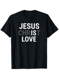 Men's T-Shirt Jesus Christ Is Love Bold Contrasting Letters On Minimalist Black T Shirt