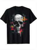Men's T-Shirt Artistic Grunge Streaks And Distressed Effects Skull