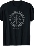 Men's T-Shirt Surf Club With Palm Trees And Vintage Style Surfboard
