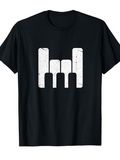 Men's T-Shirt Distressed Abstract White Vertical Bars Minimalist Graphic Icon