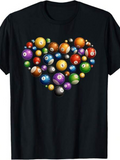 Men's T-Shirt Colorful Pool Balls Arranged In The Shape Of A Heart