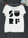 Men's T-Shirt Bold Abstract Letters With Minimalist Retro Graphic Surf