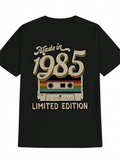 Men's T-Shirt Made In 1985 Retro Tape Among Colorful Stripes Limited Edition Cassette