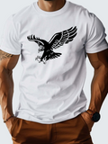 Men's T-Shirt Bold Dark Feathered Wings In Striking Majestic Flight Eagle