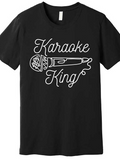 Men's T-Shirt Karaoke King With Hand Drawn Microphone Surrounded By Simple Graphic Lines
