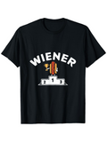 Men's T-Shirt Wiener On Podium Holding Trophy With Hotdog Winner