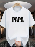 Men's T-Shirt Minimal Bold Block Letters With Unique Character Accents Papa